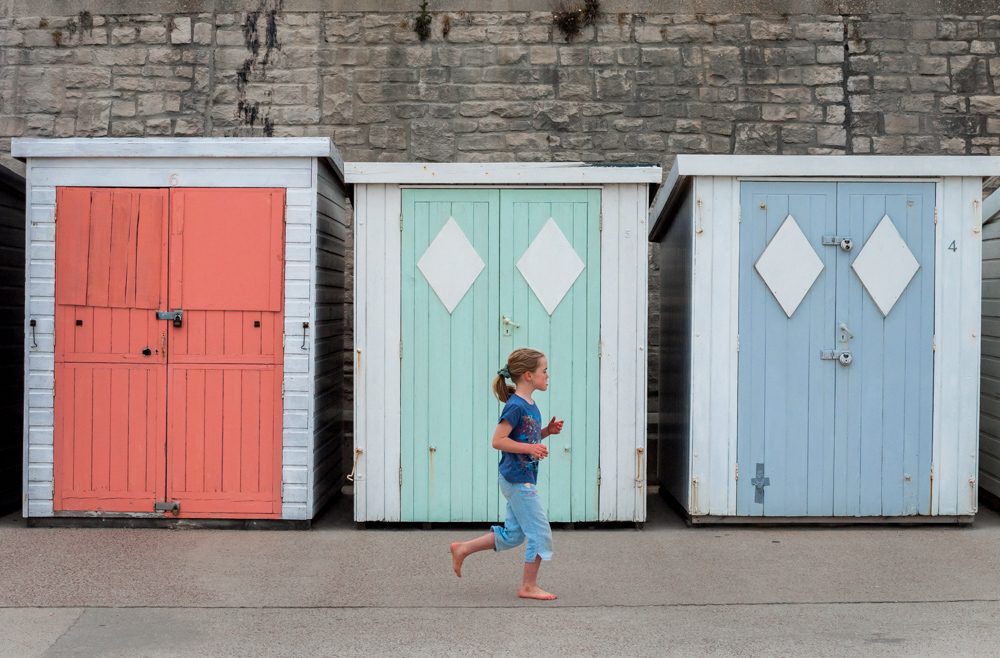 Lyme Regis beach huts marine parade